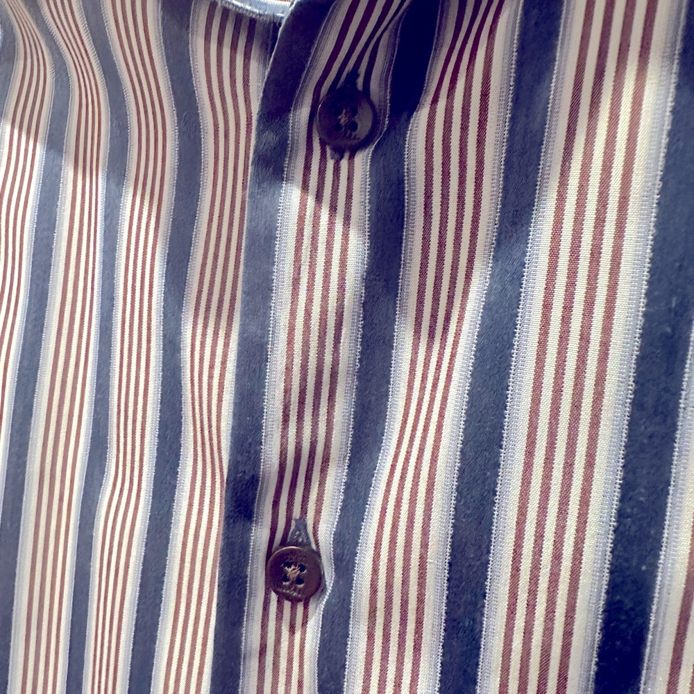 Worn. Tommy Bahama 100% silk long sleeve men’s shirt.